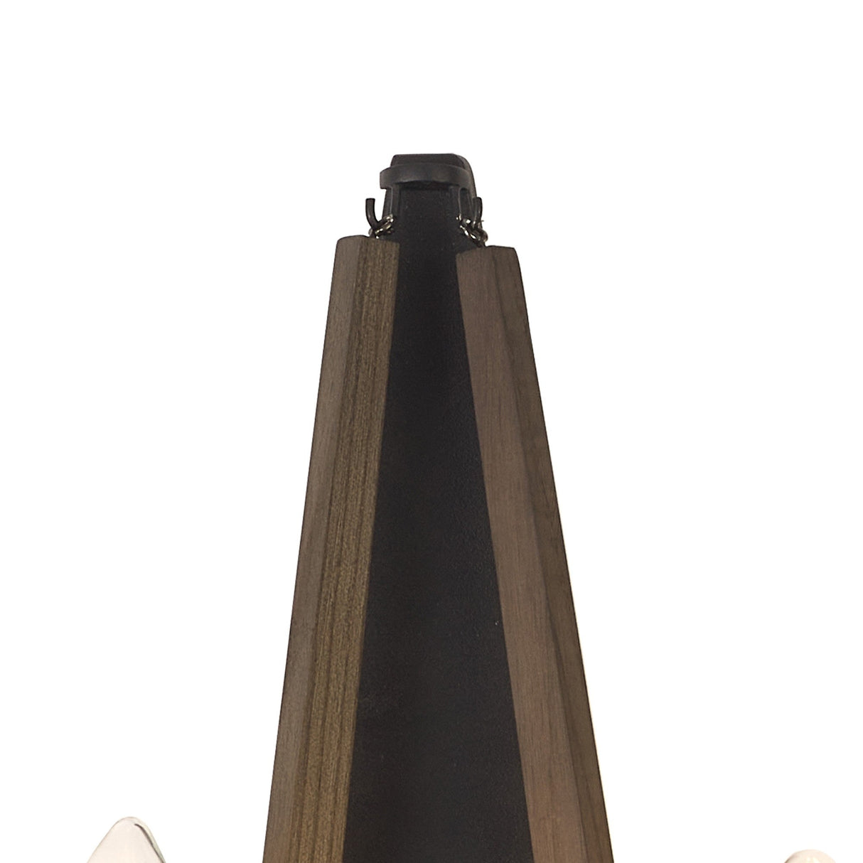 Hilton 2 Light Wood Wall Light - Black & Dark Grey