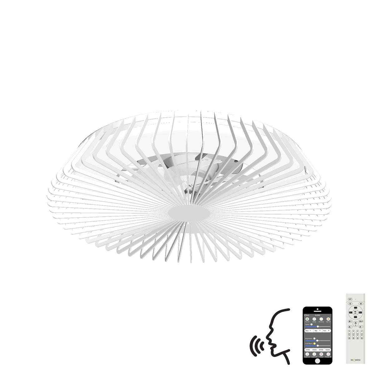 Himalaya CCT Dimmable LED Ceiling Retractable Fan Light With Remote, APP & Voice Control - White