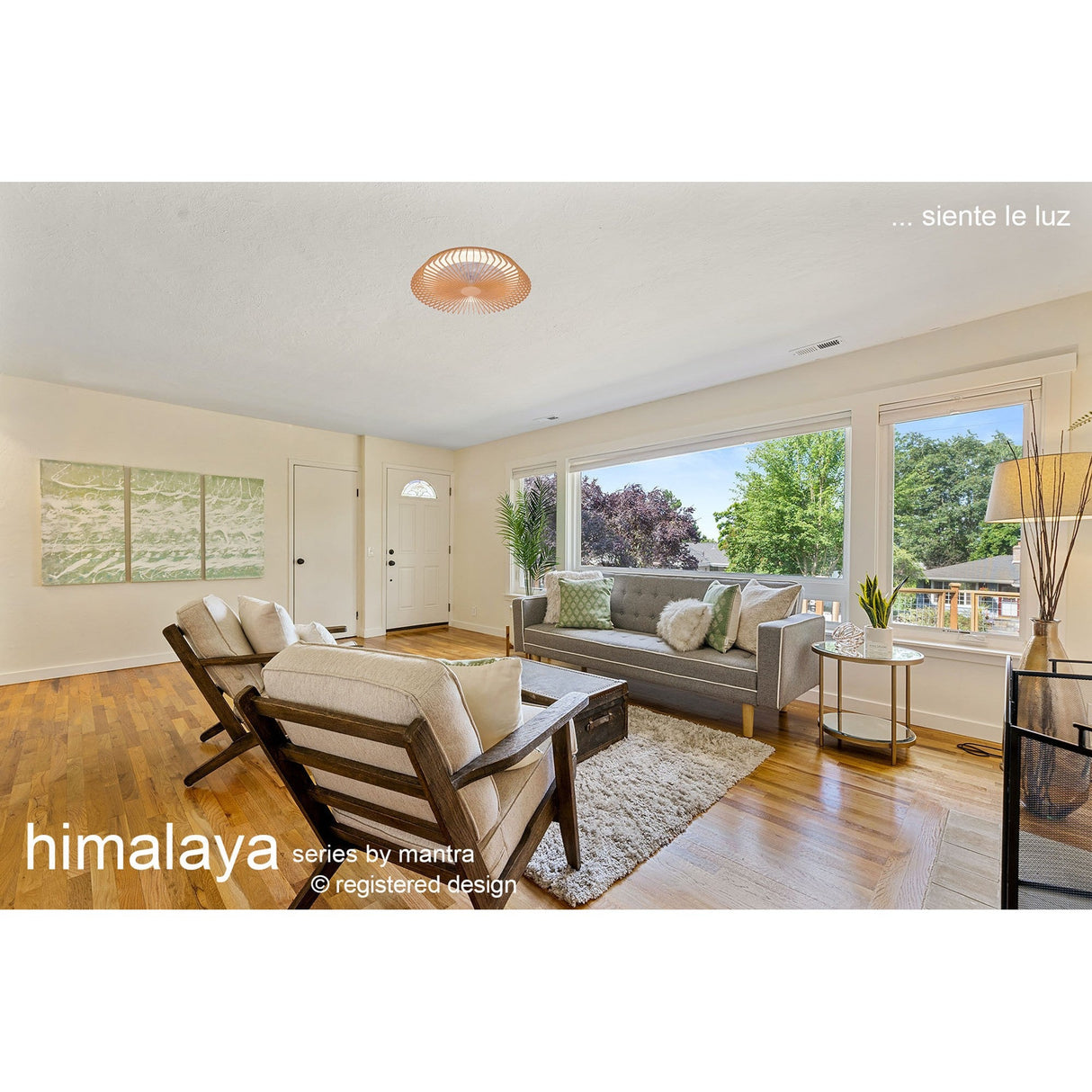 Himalaya CCT Dimmable LED Ceiling Retractable Fan Light With Remote, APP & Voice Control - Brown