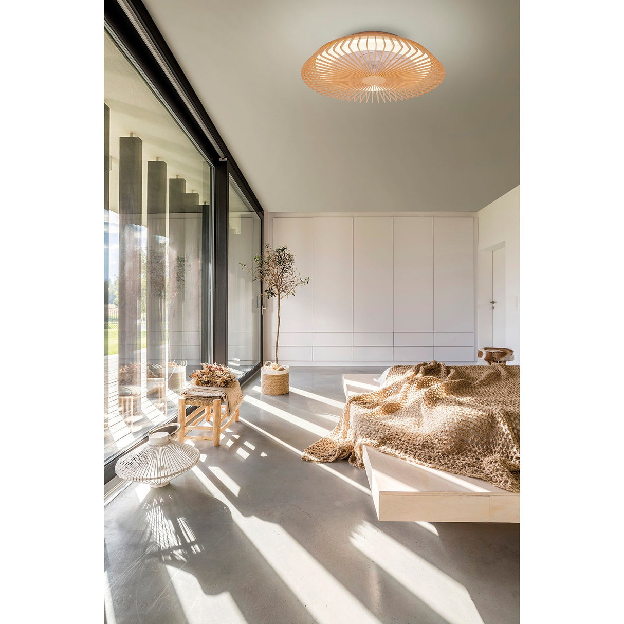 Himalaya CCT Dimmable LED Ceiling Retractable Fan Light With Remote, APP & Voice Control - Brown