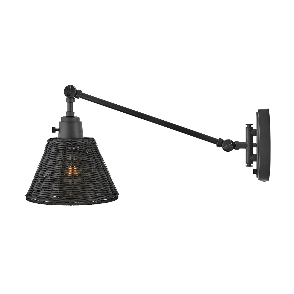 Arti 1 Light Rattan Shade Wall Light - Black
