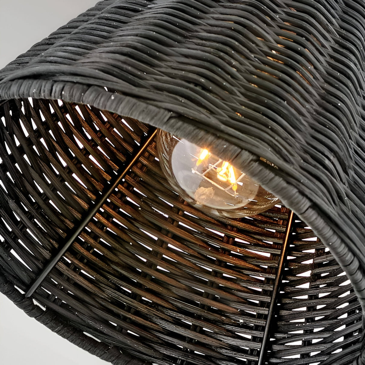 Arti 1 Light Rattan Shade Wall Light - Black