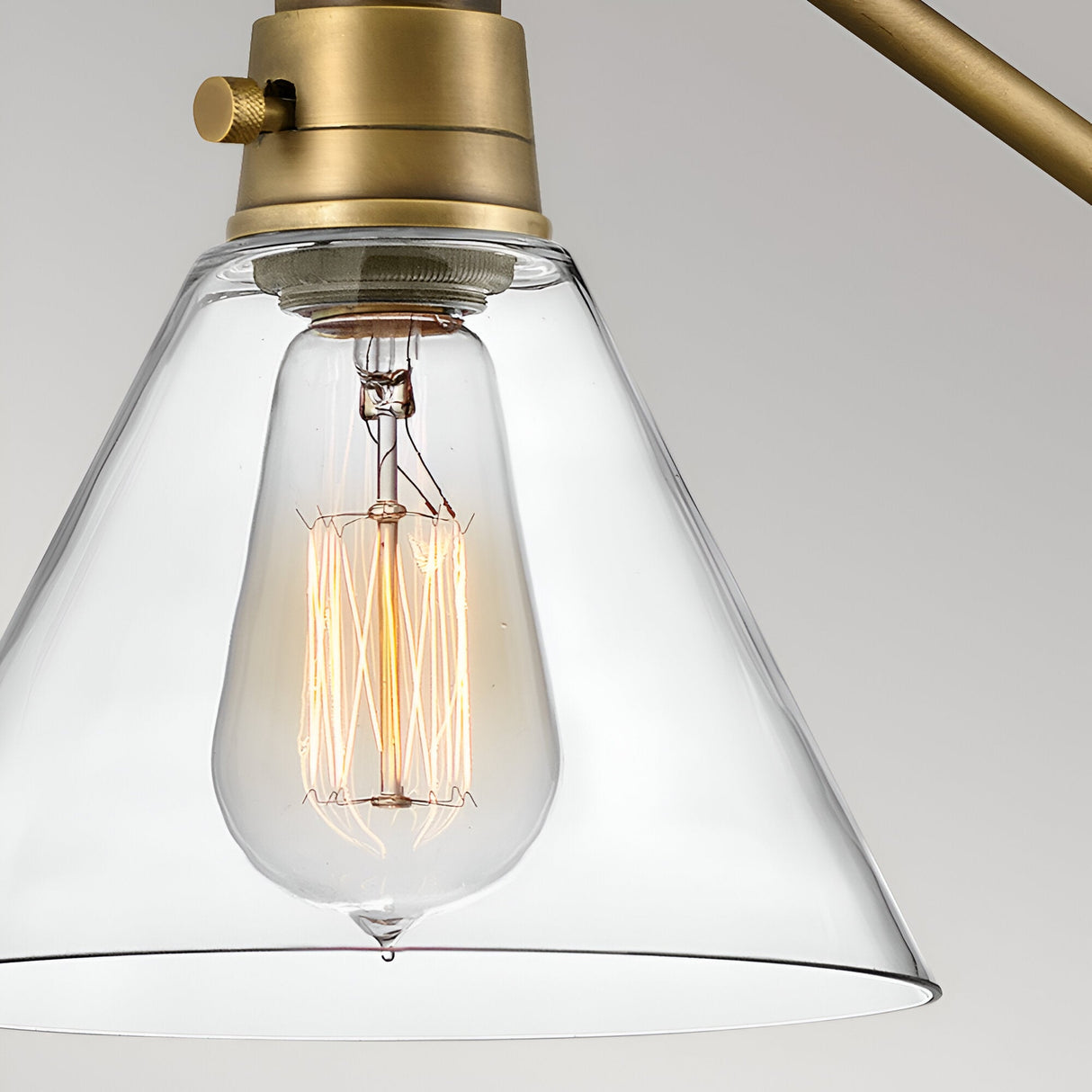 Arti 1 Light Clear Glass Shade Wall Light - Heritage Brass