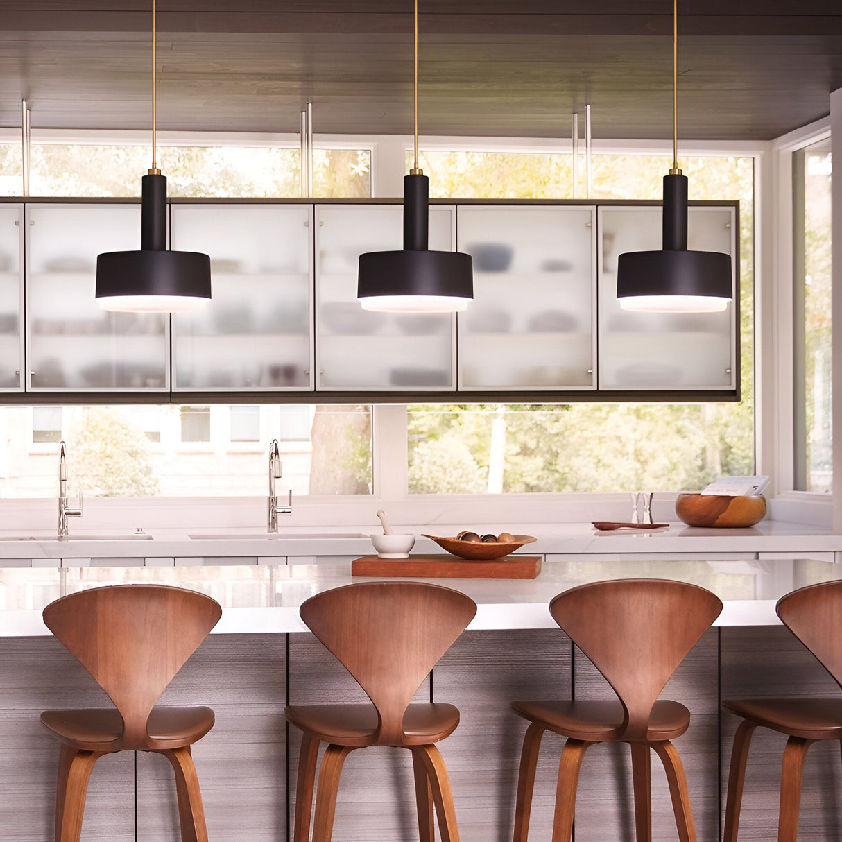 Cedric 2 Light Medium Pendant - Black