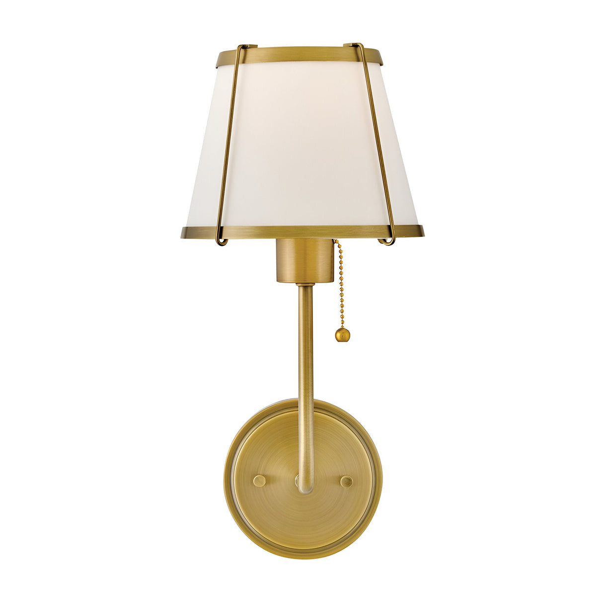 Clarke 1 Wall Light With Pull Switch - Darkened Brass & Ivory Linen Shade