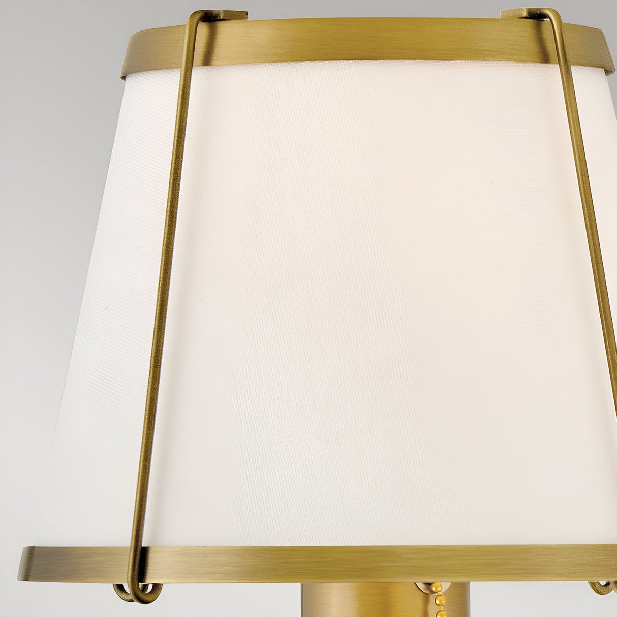 Clarke 1 Wall Light With Pull Switch - Darkened Brass & Ivory Linen Shade