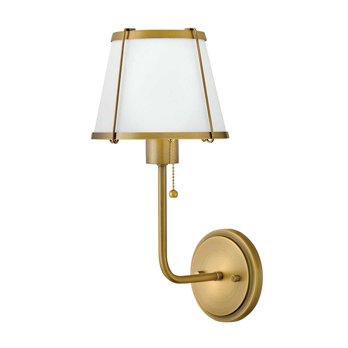Clarke 1 Wall Light With Pull Switch - Darkened Brass & Ivory Linen Shade