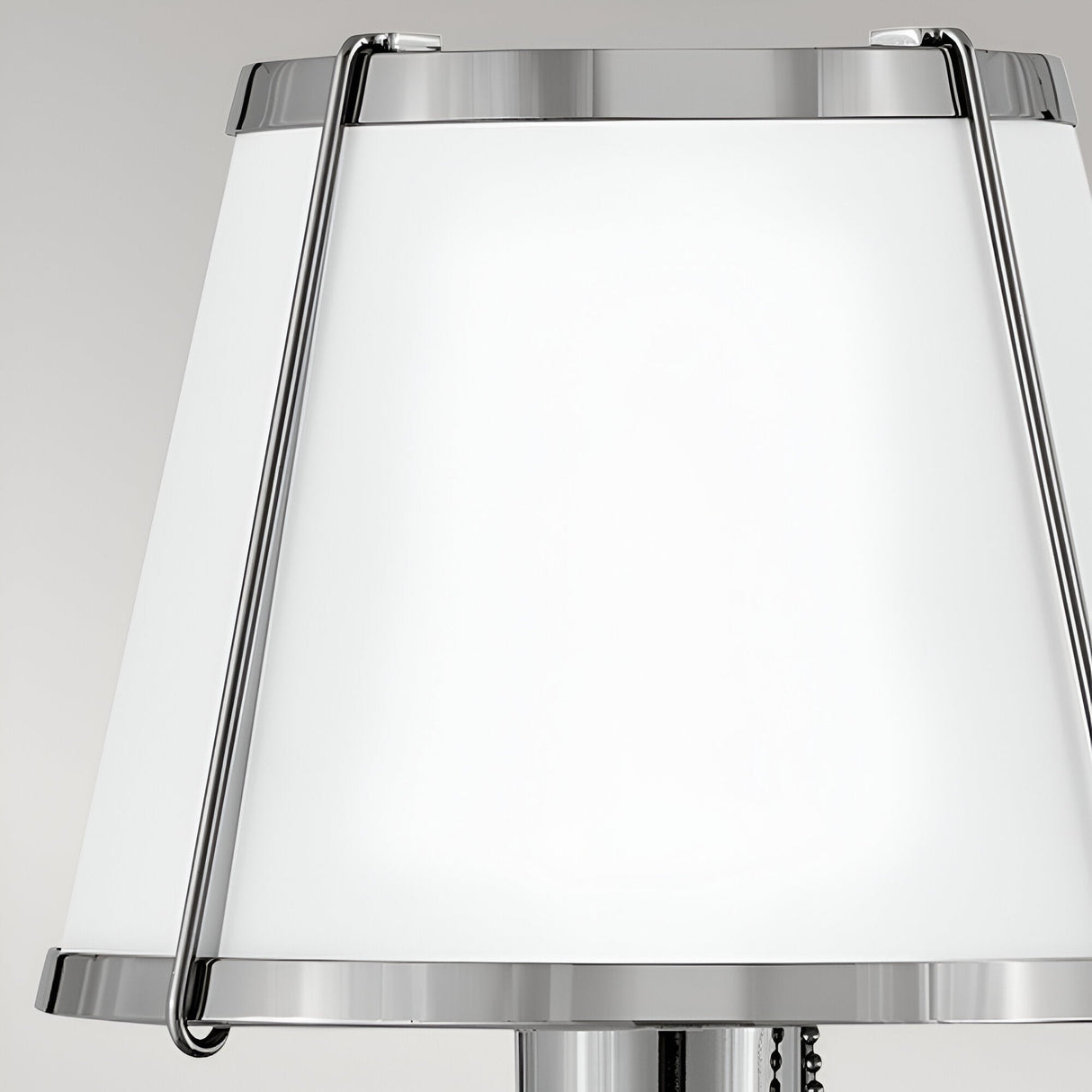 Clarke 1 Wall Light With Pull Switch - Polished Nickel & White Metal Shade
