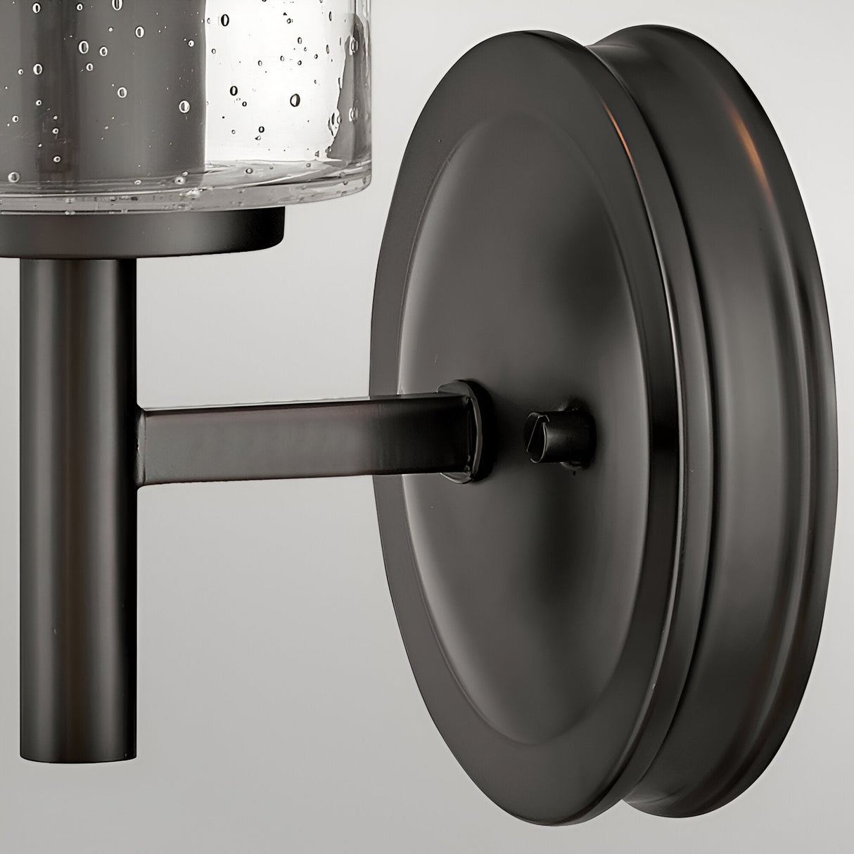 Collier 1 Light Clear Seeded Glass Wall Light - Black Oxide