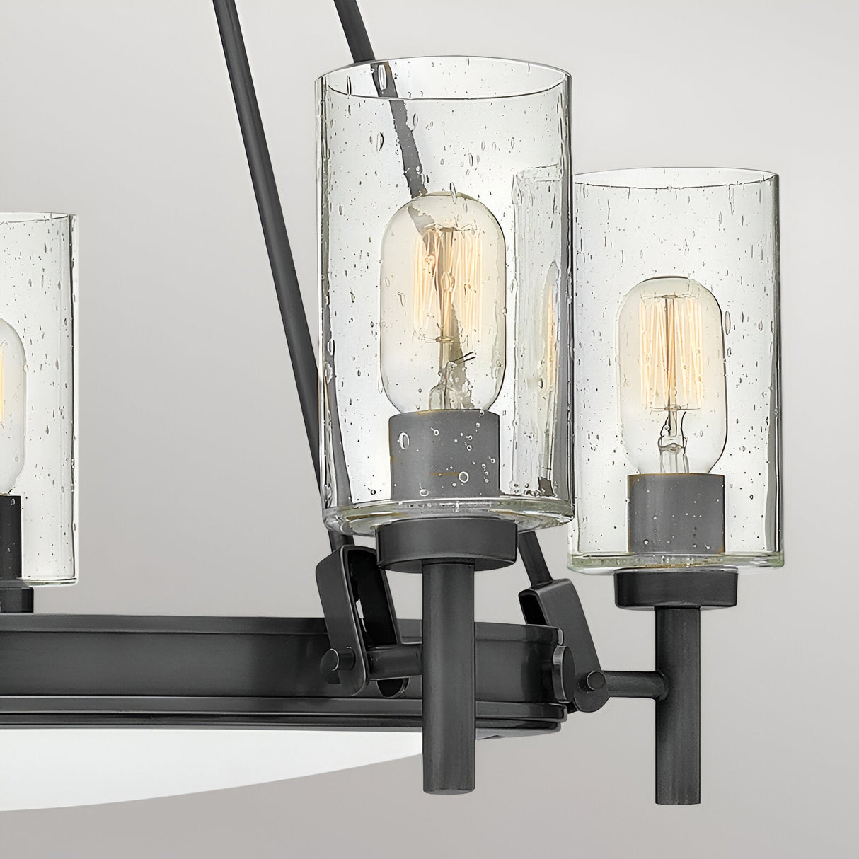 Collier 5 Light Clear Seeded Glass Chandelier - Black Oxide