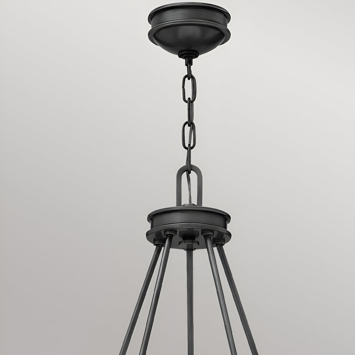 Collier 5 Light Clear Seeded Glass Chandelier - Black Oxide