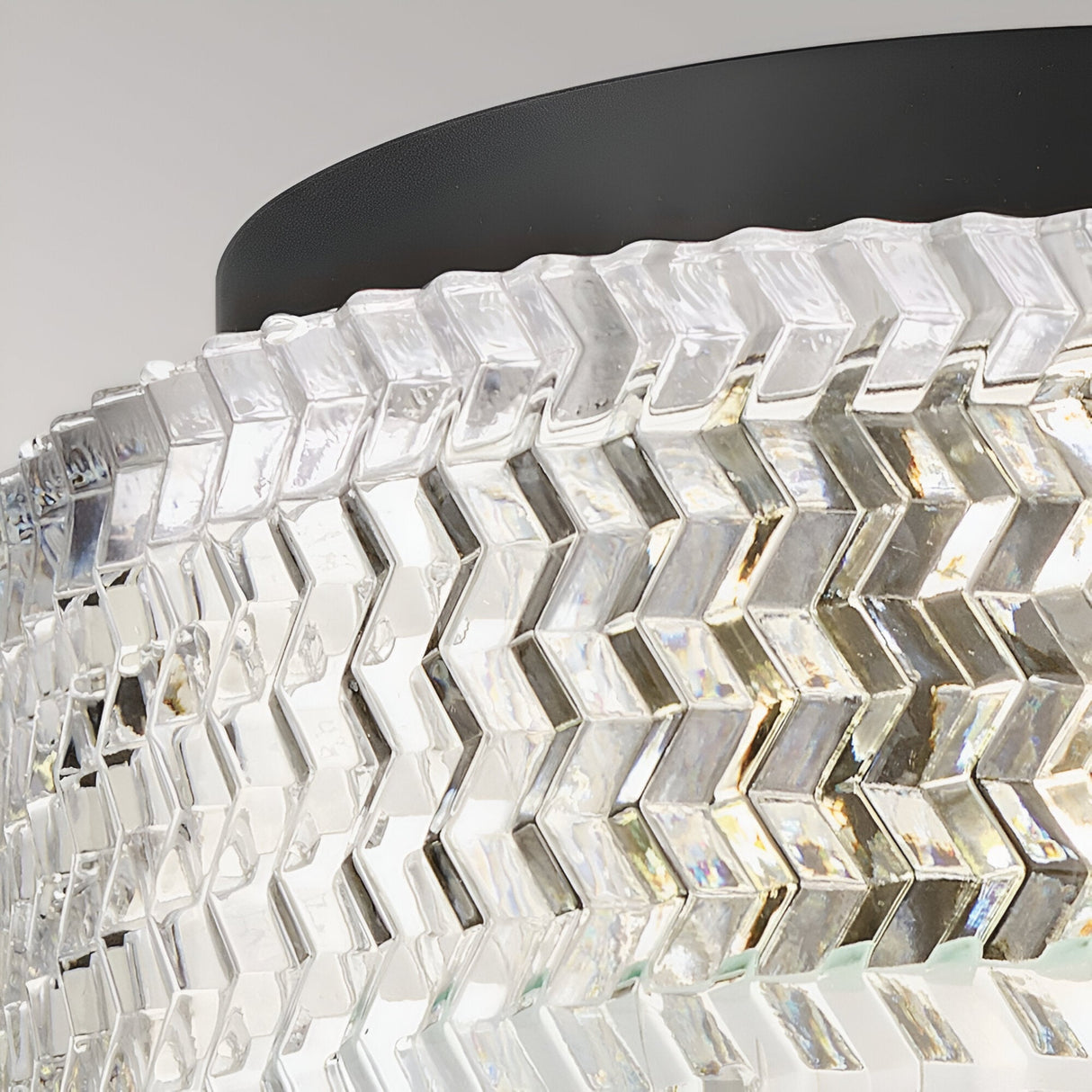 Elle 2 Light Glass Small Flush - Black