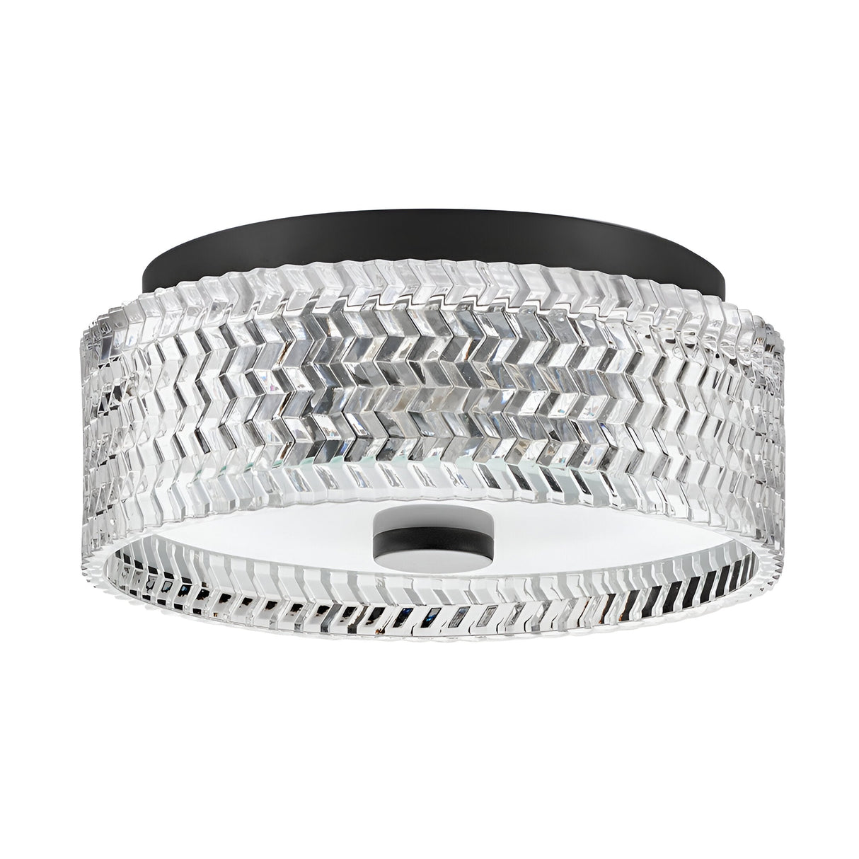 Elle 2 Light Glass Small Flush - Black