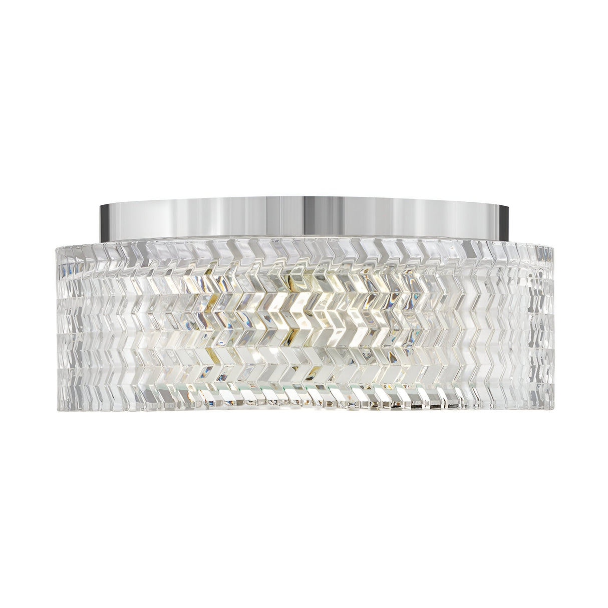 Elle 2 Light Glass Small Flush - Chrome