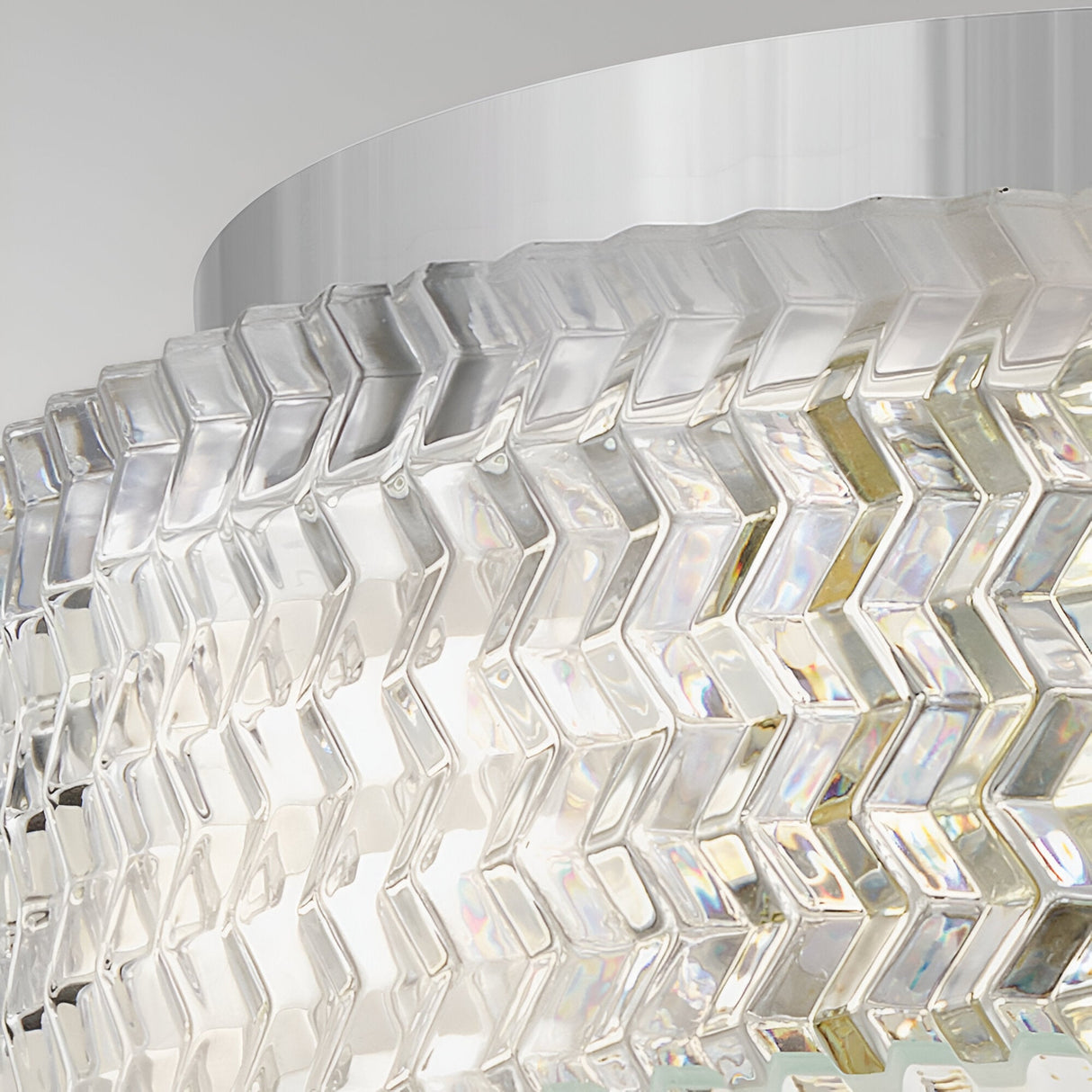 Elle 2 Light Glass Small Flush - Chrome