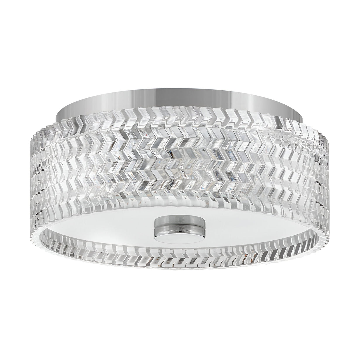 Elle 2 Light Glass Small Flush - Chrome