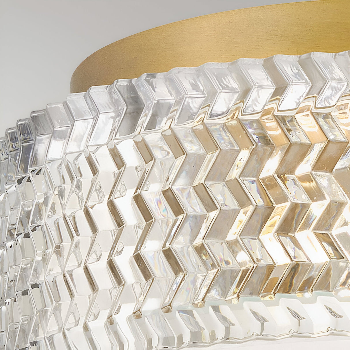 Elle 2 Light Glass Small Flush - Heritage Brass