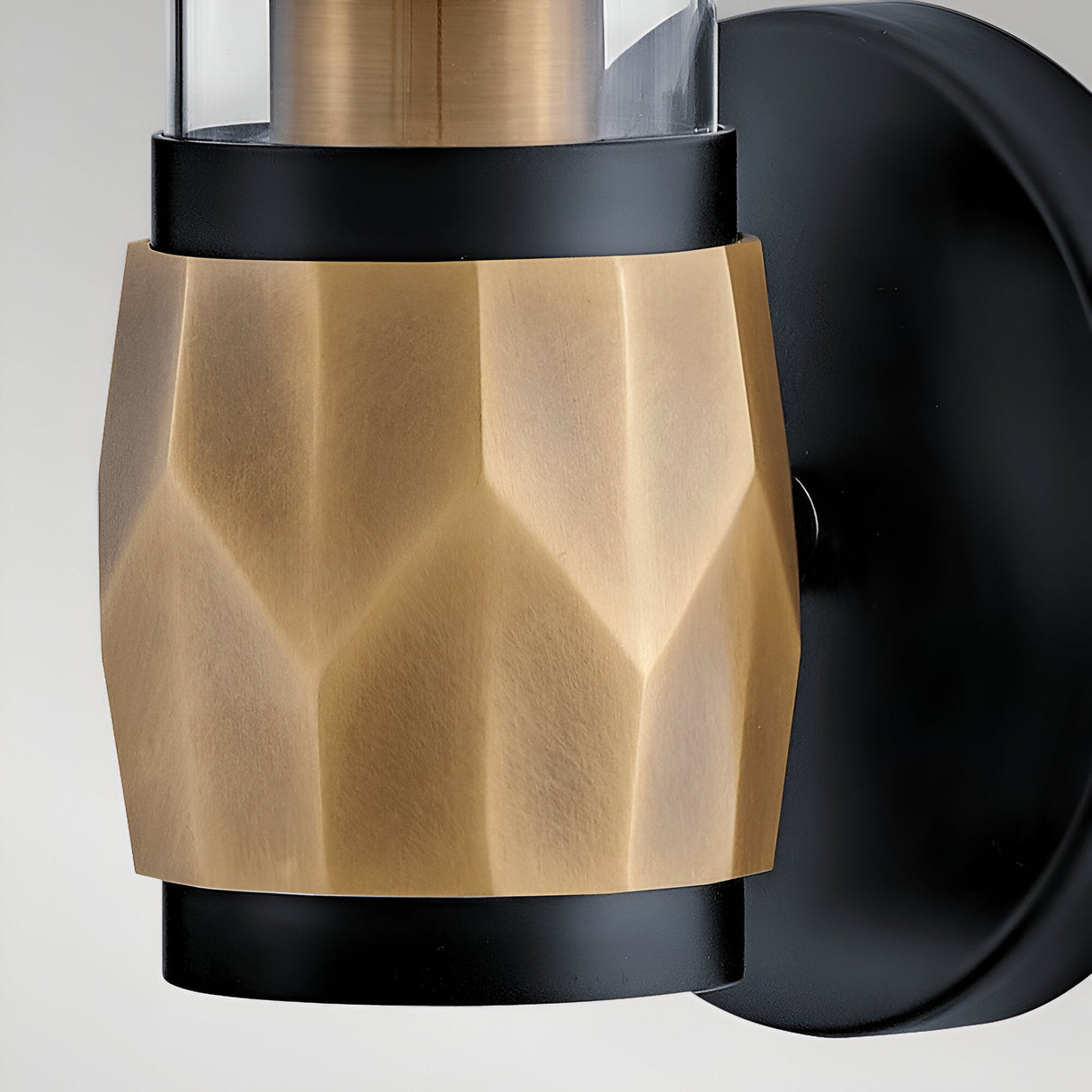 Ellison 1 Light Bathroom Wall Light - Black With Heritage Brass