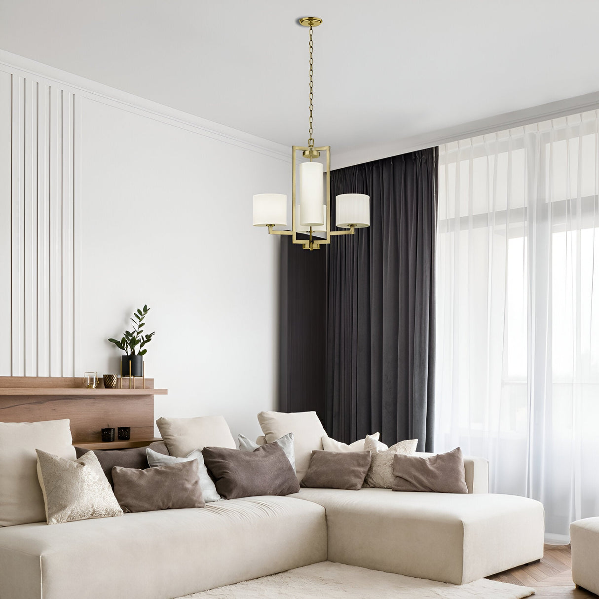 Hampton 4 Light Chandelier - Brass