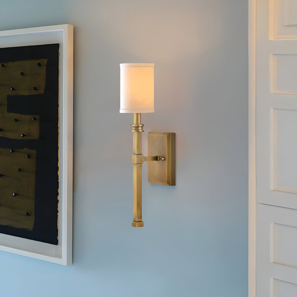 Moore 1 Light Wall Light - Heritage Brass