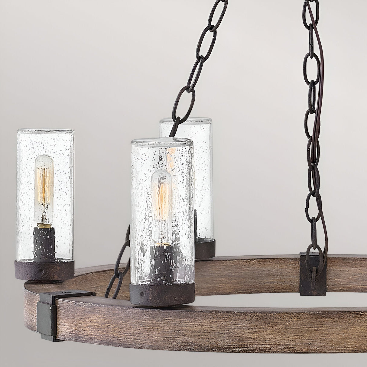 Sawyer 6 Light Outdoor Chandelier - Dark Brown