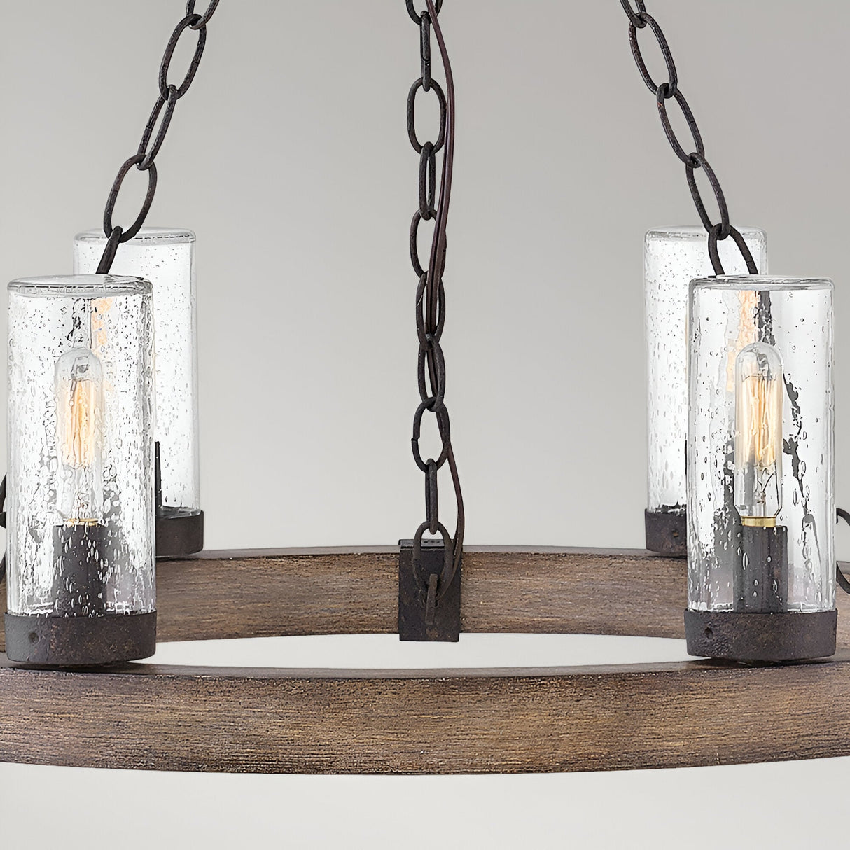 Sawyer 6 Light Outdoor Chandelier - Dark Brown