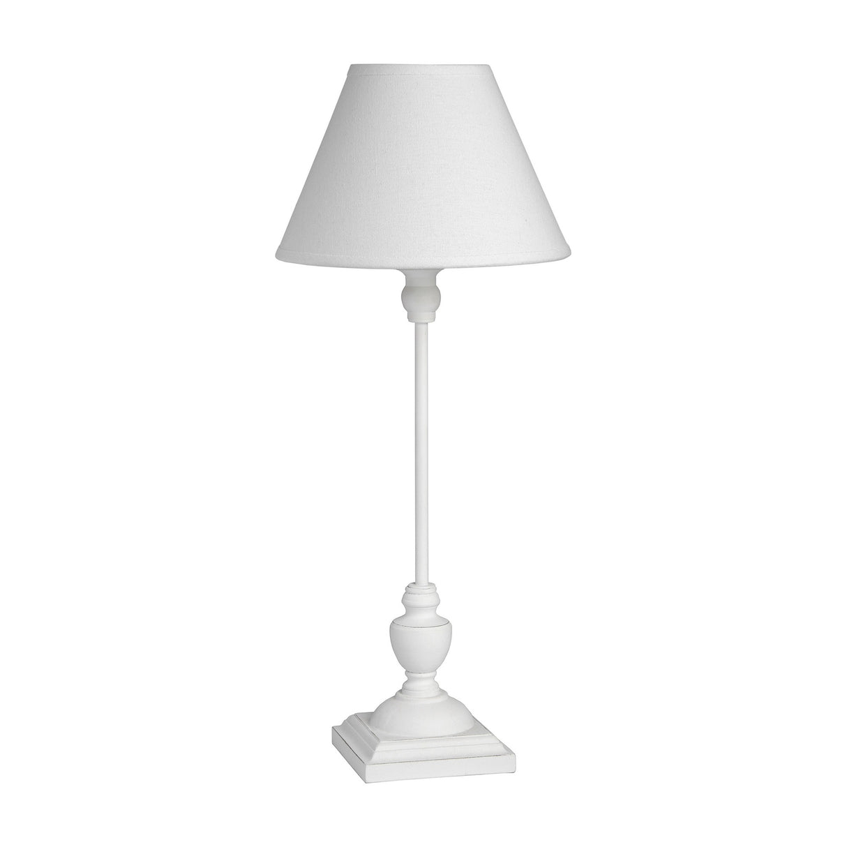 Slim Wooden Table Lamp – White