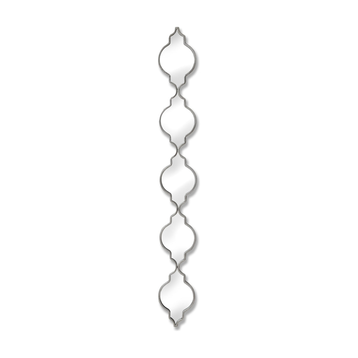 Silver Quatrefoil Decorative Hanging Wall Mirror – Silver