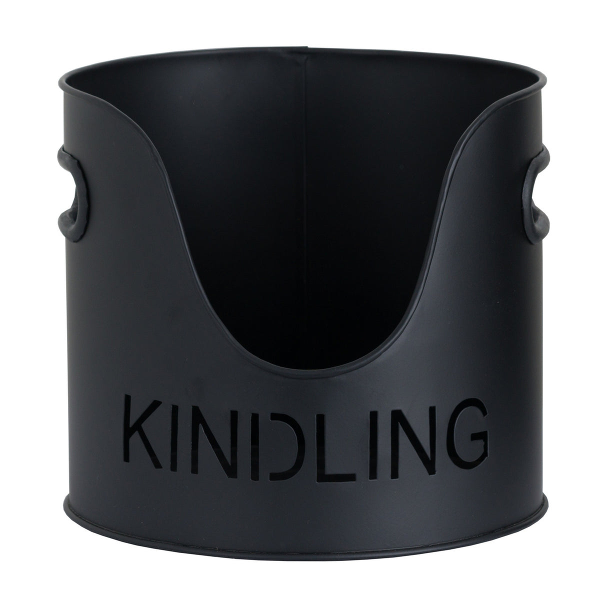 Black Finish Log and Kindling Buckets with Matchstick Holder – Black