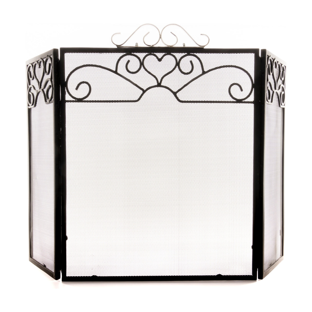 Chrome Topped Three Fold Fire Screen – Silver
