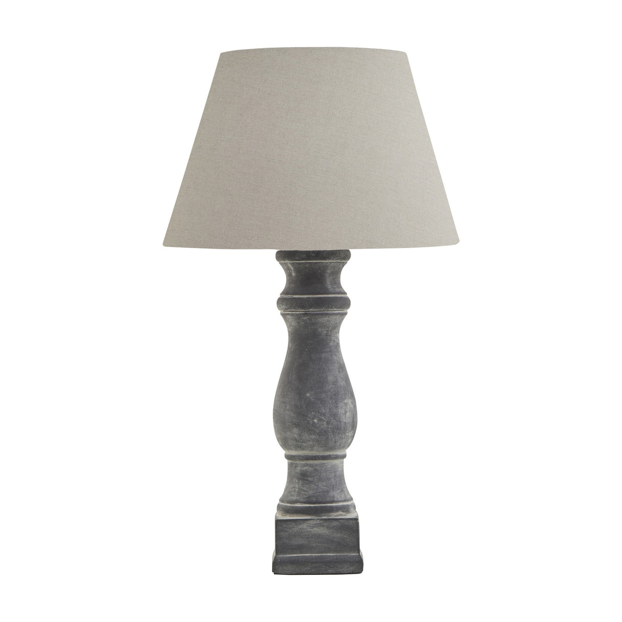 Ferranock Candlestick Table Lamp with Linen Shade – Grey