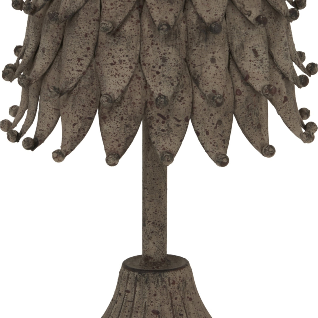 Hill Interiors Medium Rustic Decorative Tree with layered leaf-like branches in a weathered silver metal finish, shown on a plain white background.