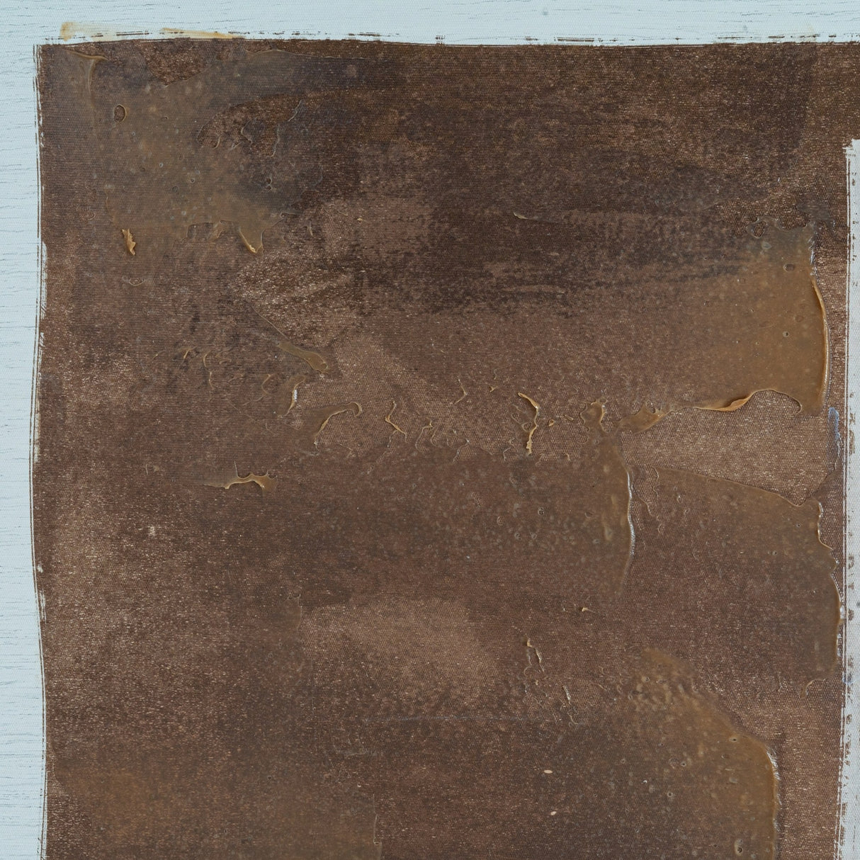 Hill Interiors hand painted canvas wall art with textured brown brushwork on a slim wooden frame, shown in portrait orientation against a pale background.