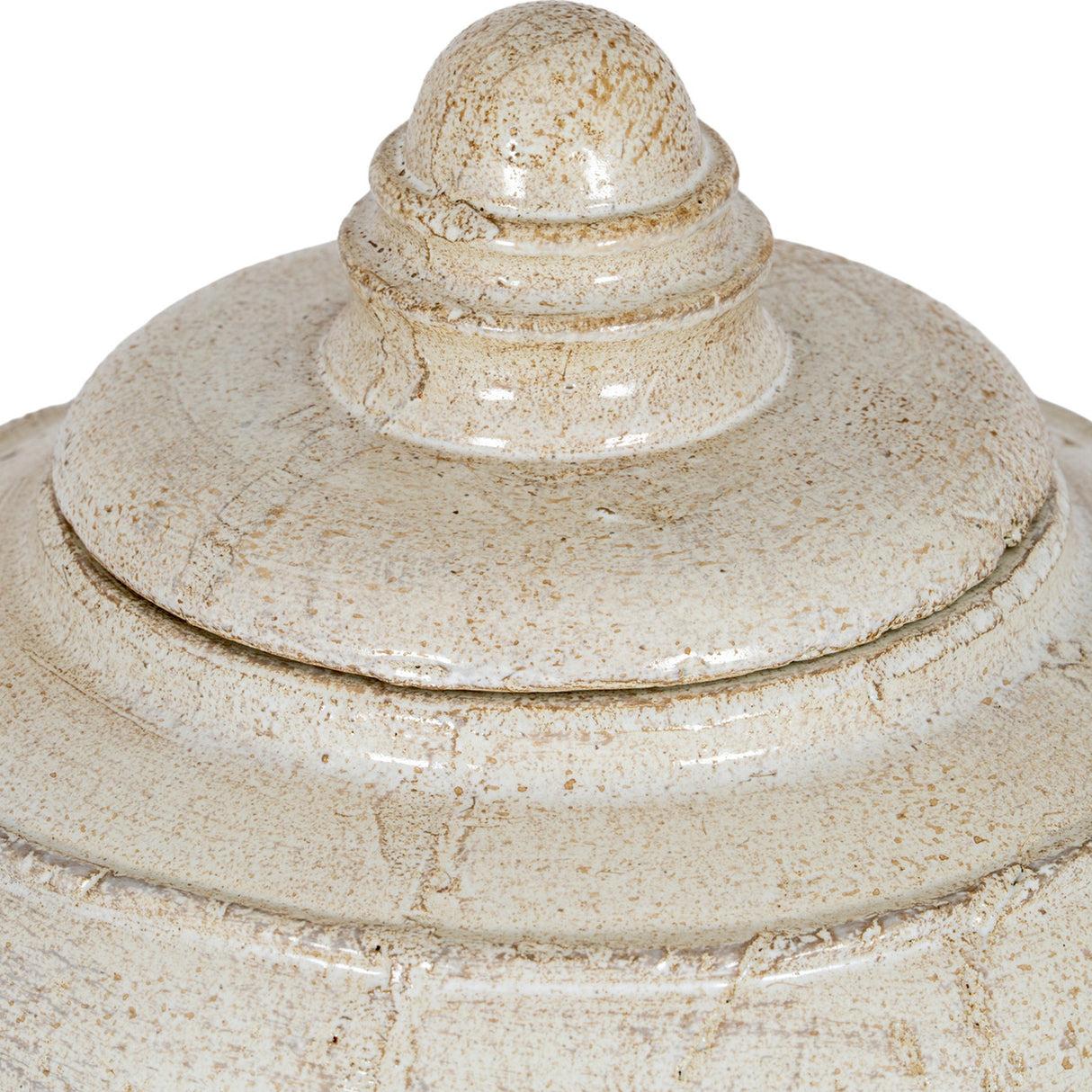 Medium Ceramic Pot With Lid – White