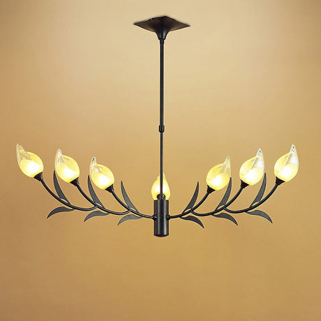Holland Telescopic 9 Light Linear Suspension Light - Brown & Black Oxide