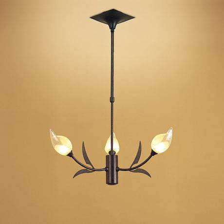Holland Telescopic 3 Light Linear Suspension Light - Brown & Black Oxide