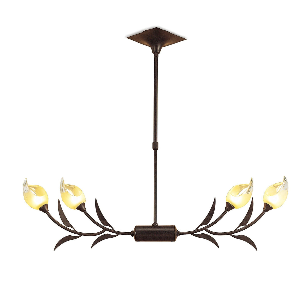 Holland Telescopic 4 Light Linear Suspension Light - Brown & Black Oxide