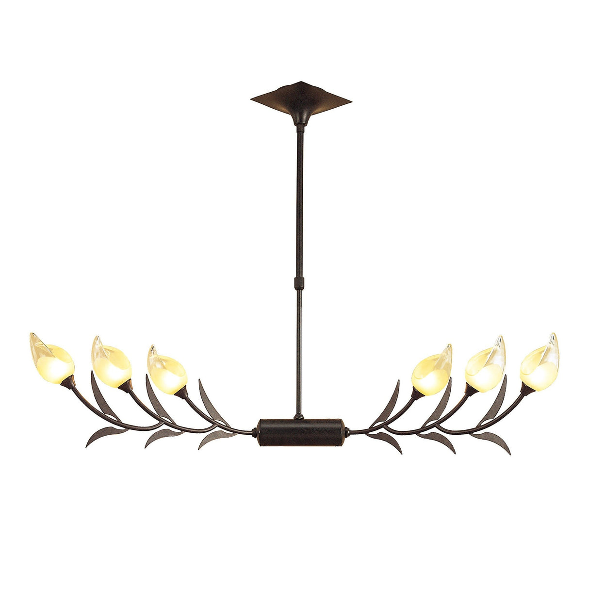 Holland Telescopic 6 Light Linear Suspension Light - Brown & Black Oxide
