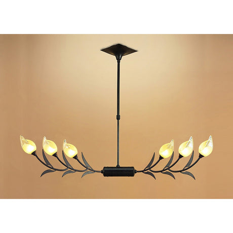 Holland Telescopic 6 Light Linear Suspension Light - Brown & Black Oxide
