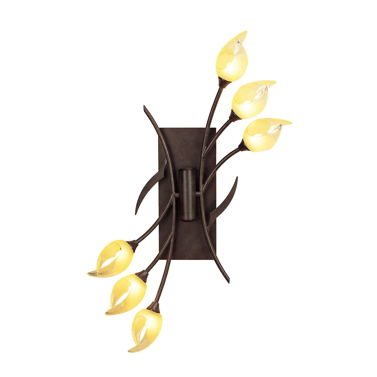 Holland 6 Light Ceiling/Wall Light With Switch - Brown/Black Oxide