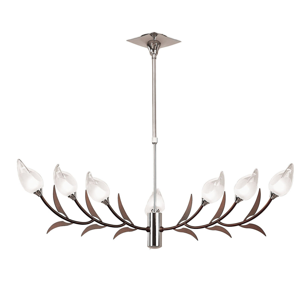 Holland Telescopic 9 Light Linear Suspension Light - Polished Chrome & Wenge