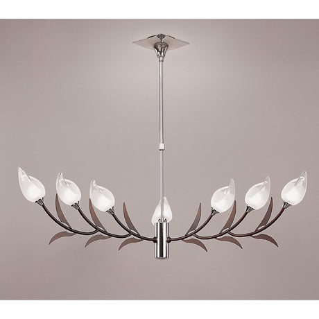 Holland Telescopic 9 Light Linear Suspension Light - Polished Chrome & Wenge