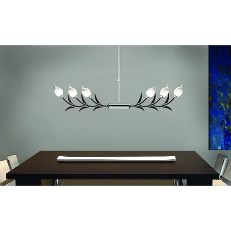 Holland Telescopic 6 Light Linear Suspension Light - Chrome & Wenge