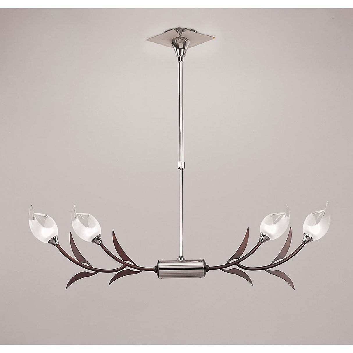 Holland Telescopic 4 Light Linear Suspension Light - Chrome & Wenge
