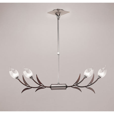 Holland Telescopic 4 Light Linear Suspension Light - Chrome & Wenge