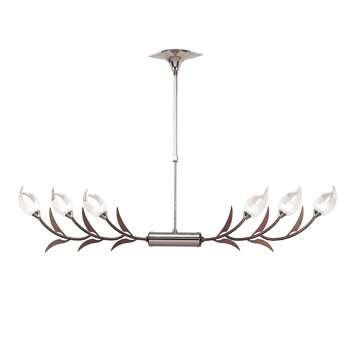 Holland Telescopic 6 Light Linear Suspension Light - Chrome & Wenge