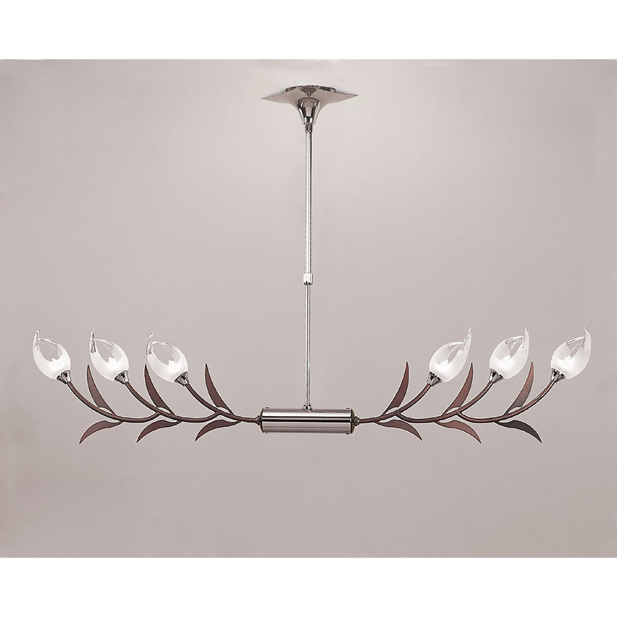 Holland Telescopic 6 Light Linear Suspension Light - Chrome & Wenge