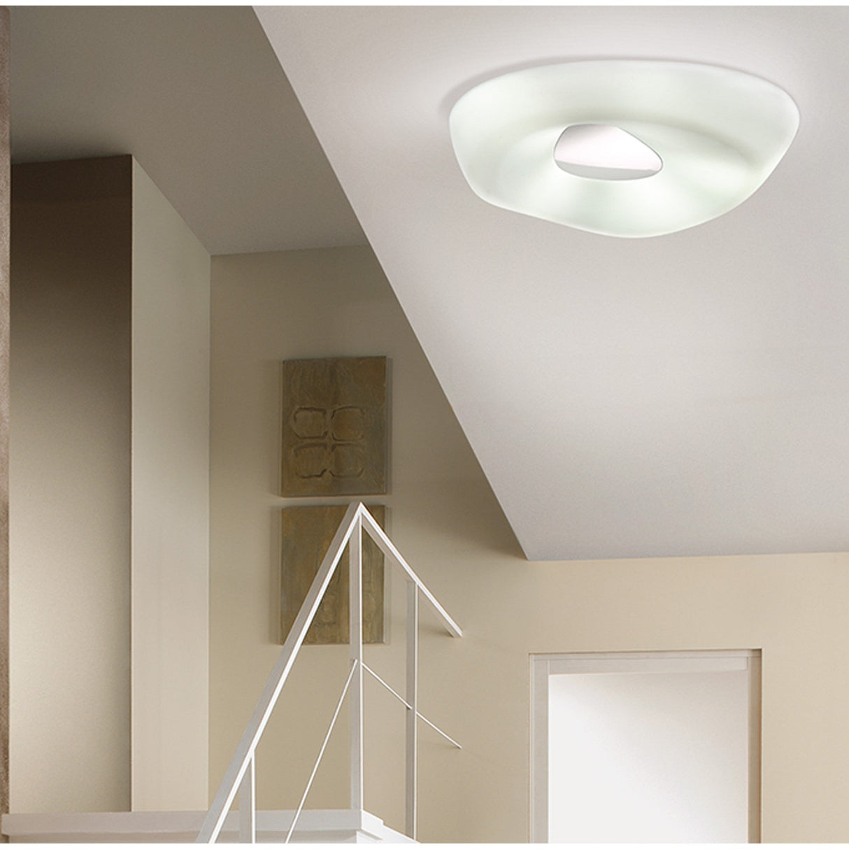 Huevo 5 Light Outdoor Semi-Flush Ceiling Light - Chrome/Opal White