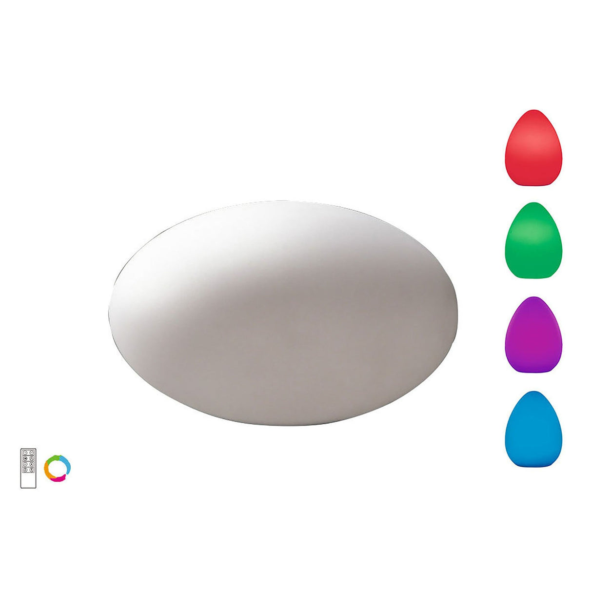 Huevo Oval Dimmable RGB LED Outdoor Table Lamp - Opal White