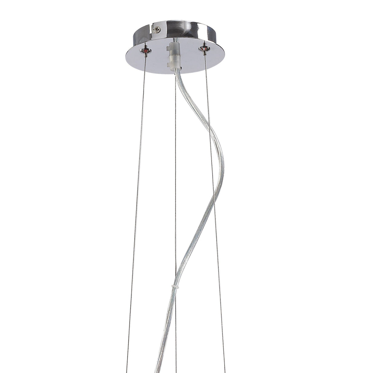 Ibis 35cm 3 Light Crystal Chandelier - Chrome With Red Feather Shade